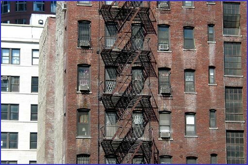 Shadowed fire escape